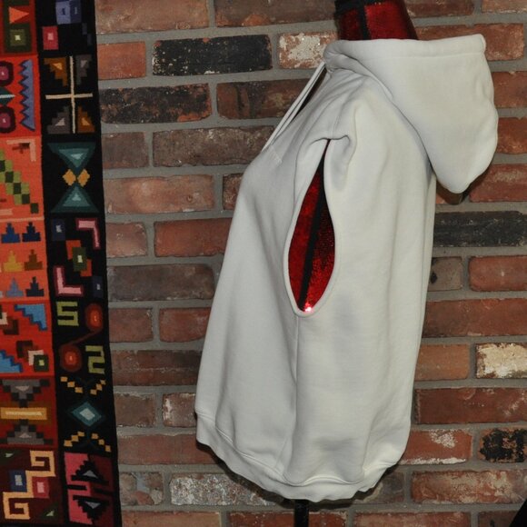 Sweaty Betty London Powerhouse Sleeveless Cream Fleece Hoodie Sweater S 38 - Picture 7 of 8